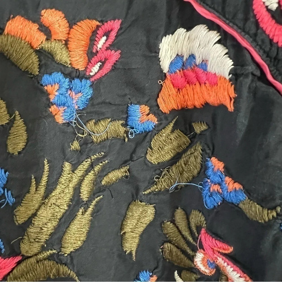 French Connection Floral Embroidered Dress Boho Size 2 Knee Length Colorful Thin - Picture 8 of 13